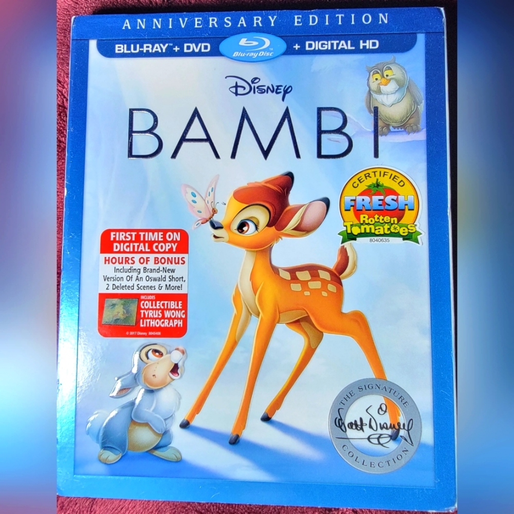 Brand New Bambi (Blu-ray/DVD, 2017, 2-Disc Set, w/ Digital HD) w/ SLIP COVER